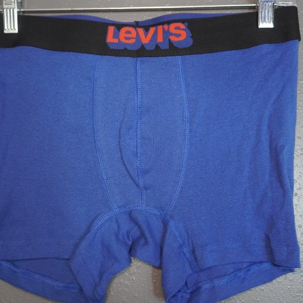 Levis Mens Bundle (2) Blue And Black Elastic Cotton Fitted Briefs Size Medium